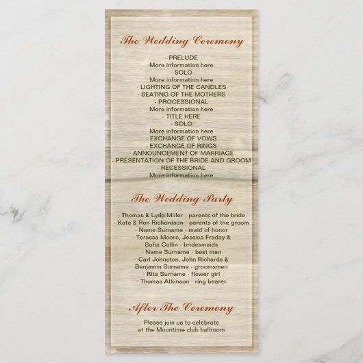 Mason Jar met bloemen rustieke bruiloft programma' Programmakaart (Achterkant)