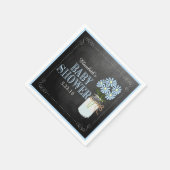 Mason Jar met Blue Flowers Baby shower Servetten (Hoek)