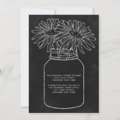 Mason Jar met Daisies op Chalkboard bruiloft Kaart (Achterkant)