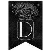 Mason Jar met Daisies op Chalkboard Wedding Vlaggetjes (Tweede vlag)