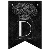 Mason Jar met Daisies op Chalkboard Wedding Vlaggetjes (Derde vlag)