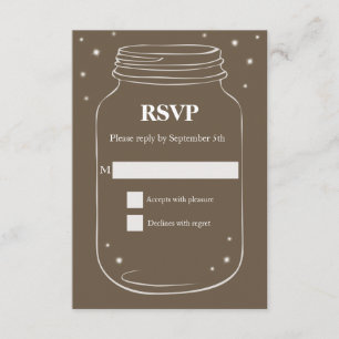 Mason Jar met gevuurde gevechtsvliegtuigen RSVP Br Kaartje