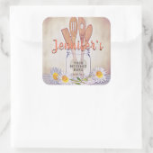  Mason Jar met hart Vierkante Sticker (Tas)