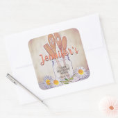  Mason Jar met hart Vierkante Sticker (Envelop)