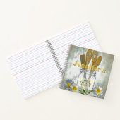 Mason Jar met Heart en Daisies Cookboo Notitieboek (Binnen)
