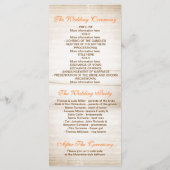 Mason Jar met oranje Bloemen Trouwprogramma Programmakaart (Achterkant)