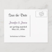 Mason Jar met Paarse takken - Save the Date Aankondigingskaart (Achterkant)