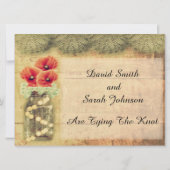  Mason Jar met papavers sparen de datum Save The Date (Achterkant)