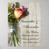 Mason Jar met Roos en Wilde Bloemen Poster (Voorkant)