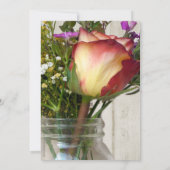Mason Jar met Roos/Wilde Bloemen Bewaar de Datum Save The Date (Achterkant)