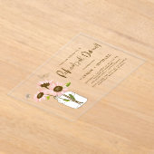 Mason Jar met roze zonnebloemen repetitie diner Acryl Uitnodigingen (Laagn)