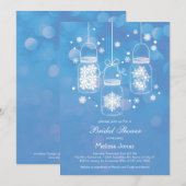 Mason Jar met Snowflakes Bridal Shower Invitation Kaart (Voorkant / Achterkant)