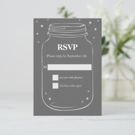 Mason Jar met vuurvliegjes Bieden RSVP Grey (Staand voorkant)