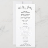 Mason Jar met Wildbloemen White Wedding Program (Achterkant)