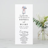 Mason Jar met Wildbloemen White Wedding Program (Staand voorkant)