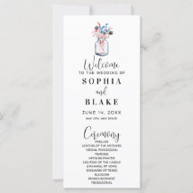 Mason Jar met Wildbloemen White Wedding Program
