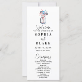 Mason Jar met Wildbloemen White Wedding Program