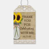 Mason Jar met Zonnebloemen Vrijgezellenfeest Cadeaulabel (Voorkant)