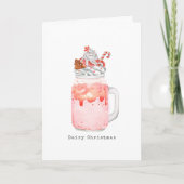 Mason Jar Milkshake met een maire kerstpeppermint Feestdagen Kaart (Voorkant)