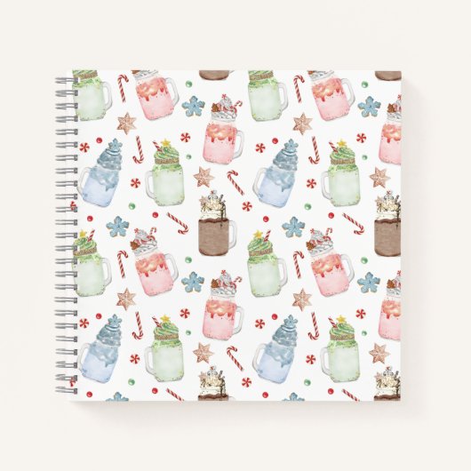 Mason Jar Milkshakes Candy Canes kerstrecept Notitieboek (Voorkant)