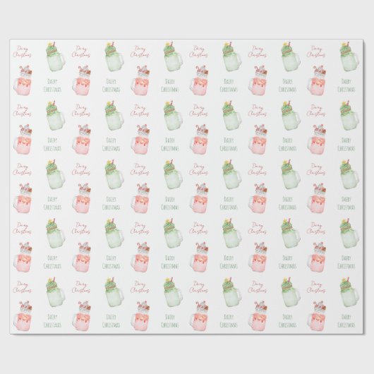 Mason Jar Milkshakes Pattern Cadeaupapier (Vlak)