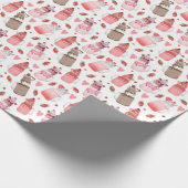 Mason Jar Milkshakes Valentijns Snoep Patroon Cadeaupapier (Hoek)