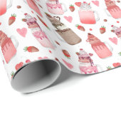 Mason Jar Milkshakes Valentijns Snoep Patroon Cadeaupapier (Rol Hoek)