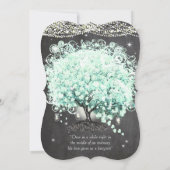 Mason Jar Mint Chalkboard Heart Leaf Tree Invitati Kaart (Achterkant)