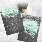 Mason Jar Mint Chalkboard Heart Leaf Tree Kaart