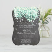 Mason Jar Mint Chalkboard Heart Leaf Tree Kaart (Staand voorkant)