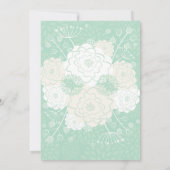 Mason Jar Mint Floral Blooms Birthday Party Invite Kaart (Achterkant)