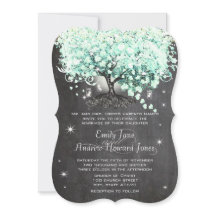 Mason Jar Mint Krijtbord Hart Blad Boom Uitnodigin