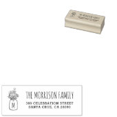 Mason Jar Monogram Achternaam Retouradres Rubberstempel (Gestempeld)