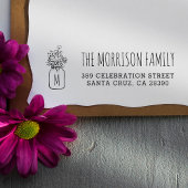 Mason Jar Monogram Achternaam Retouradres Rubberstempel