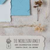 Mason Jar Monogram Achternaam Retouradres Zelfinktende Stempel