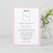  Mason Jar Monogram Wedding Invitations Kaart (Staand voorkant)