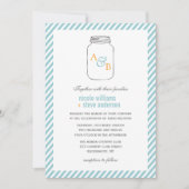  Mason Jar Monogram Wedding Invitations Kaart (Voorkant)