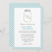  Mason Jar Monogram Wedding Invitations Kaart (Voorkant / Achterkant)