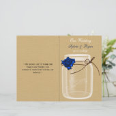 mason jar navy blue roos book - fold Weddenprogram (Staand voorkant)