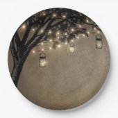  Mason Jar Oak Tree Bruiloft Borden Papieren Bordje (Voorkant)