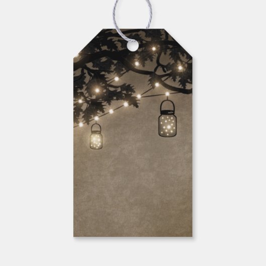  Mason Jar Oak Tree Bruiloft Dank u Labels Cadeaulabel (Achterkant)