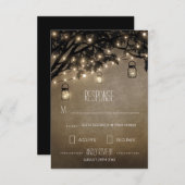  Mason Jar Oak Tree Bruiloft RSVP Kaarten (Voorkant / Achterkant)