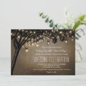  Mason Jar Oak Tree bruiloft uitnodigingen (Staand voorkant)