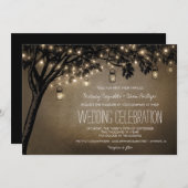  Mason Jar Oak Tree bruiloft uitnodigingen (Voorkant / Achterkant)