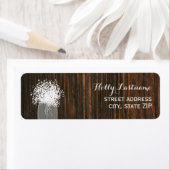 Mason Jar of Baby's Breath Wood geïnspireerd label (Insitu)