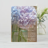 Mason Jar of Blue & Paarse Hydrangeas Wedding Kaart (Staand voorkant)