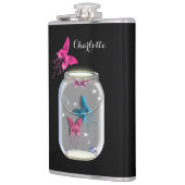 Mason Jar of Butterflies gepersonaliseerd Heupfles (Links)