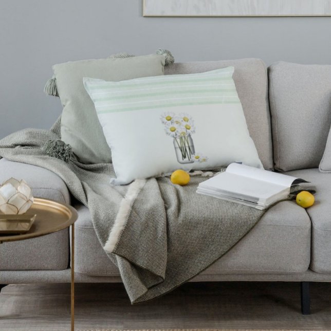 Mason Jar of Daisies Accent Kussen (Creator heeft geüpload)