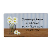 Mason Jar of Daisies Label (Voorkant)