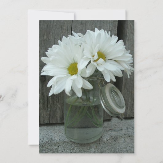 Mason Jar of Daisies Rustic Rehearsal Dinner Kaart (Voorkant)